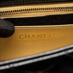 CHANEL 24K PEARL CRUSH MINI RECTANGULAR FLAP BAG SHINY LAMBSKIN BLACK GHW (MICROCHIP)