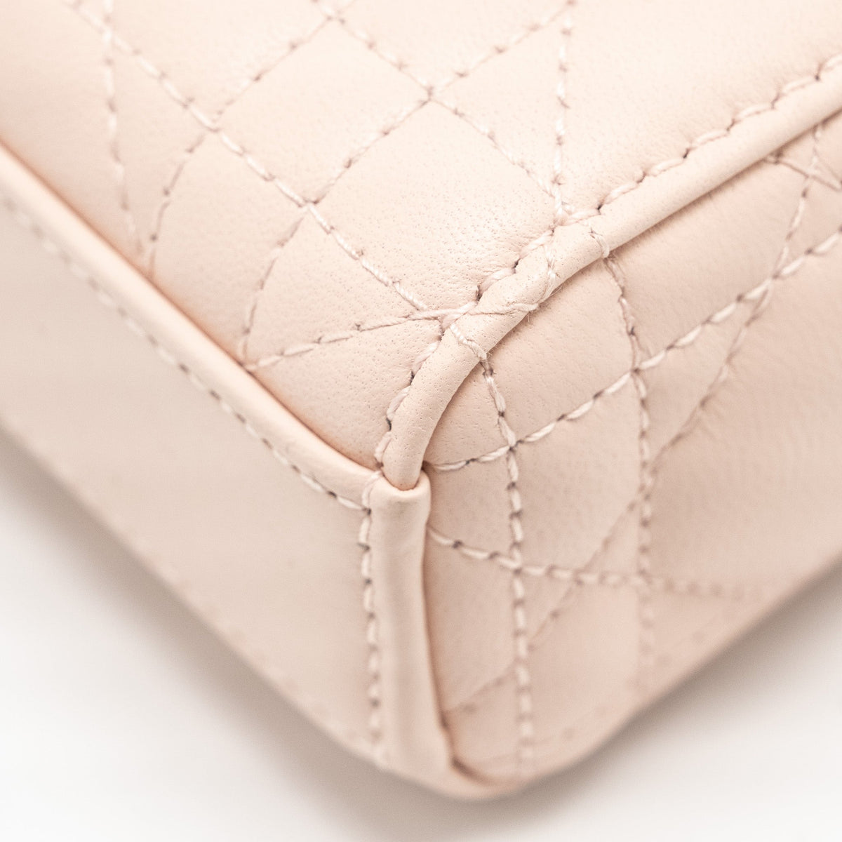DIOR LADY D-JOY MICRO BAG LAMBSKIN POWDER PINK LGHW