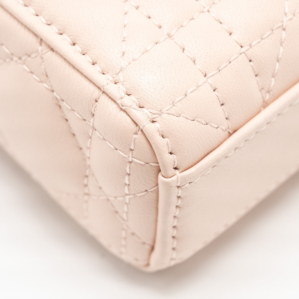 DIOR LADY D-JOY MICRO BAG LAMBSKIN POWDER PINK LGHW