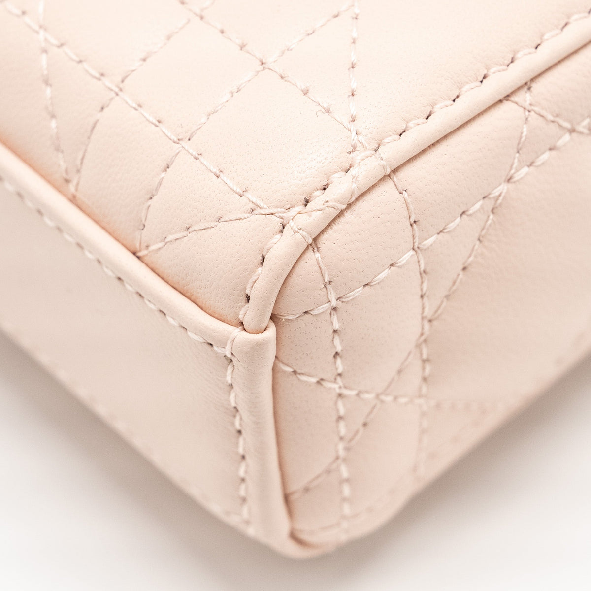 DIOR LADY D-JOY MICRO BAG LAMBSKIN POWDER PINK LGHW