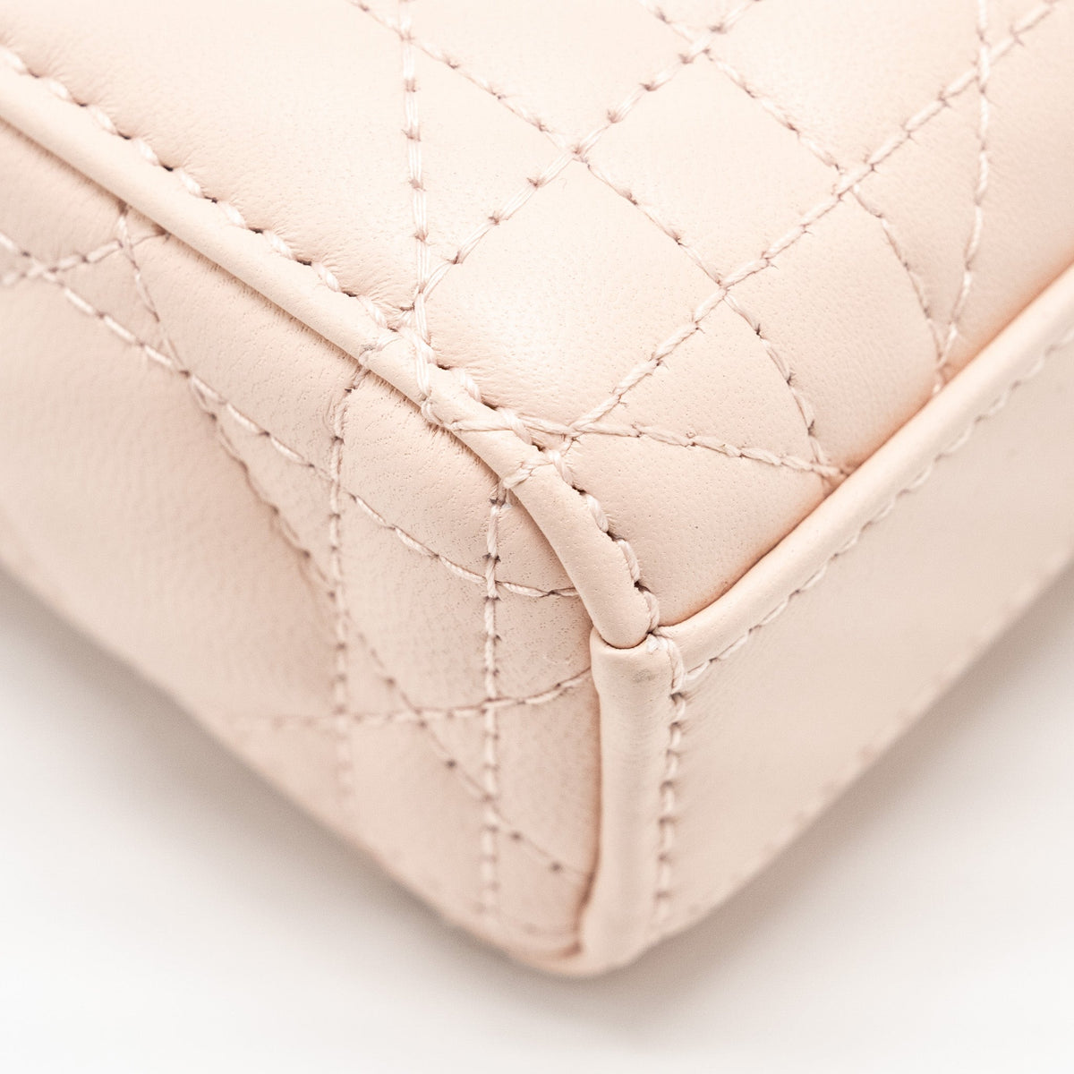 DIOR LADY D-JOY MICRO BAG LAMBSKIN POWDER PINK LGHW
