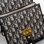 DIOR ADDICT VERTICAL MESSENGER BAG OBLIQUE CANVAS BLUE GHW