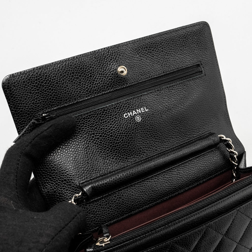 CHANEL CLASSIC WALLET ON CHAIN CAVIAR BLACK SHW