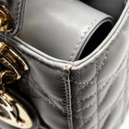 DIOR MY ABC SMALL LADY DIOR LAMBSKIN GREY LGHW