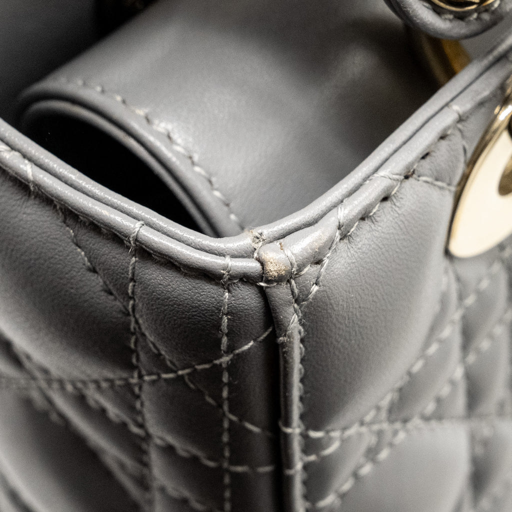 DIOR MY ABC SMALL LADY DIOR LAMBSKIN GREY LGHW