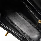 CHANEL 24A MINI SHOPPING TOTE/MINI KELLY VELVET BLACK GHW (MICROCHIP)