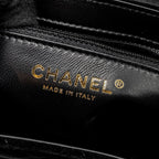 CHANEL 24A MINI SHOPPING TOTE/MINI KELLY VELVET BLACK GHW (MICROCHIP)