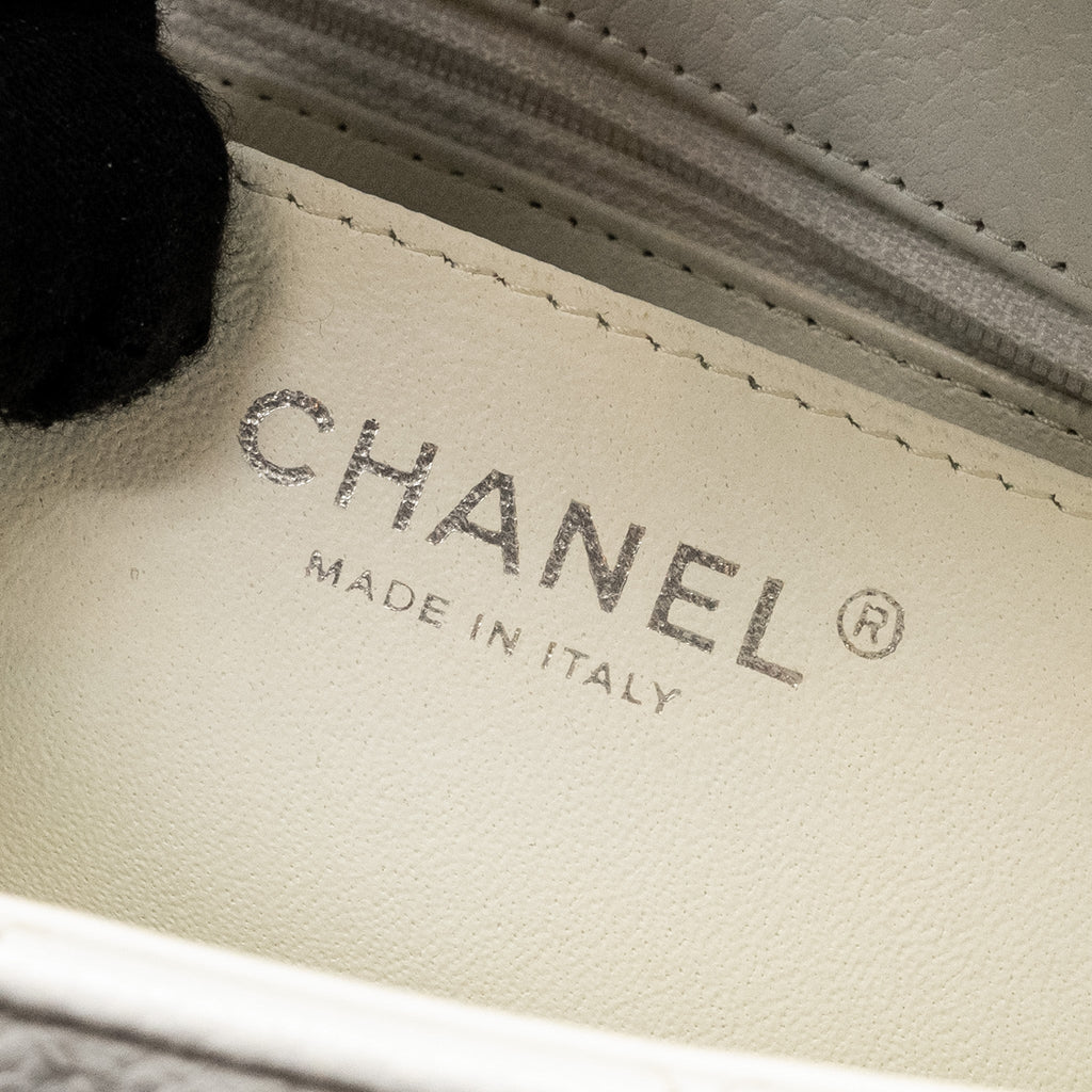CHANEL MINI RECTANGULAR BAG FLAP BAG CAVIAR WHITE SHW