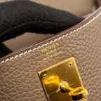 Hermes Kelly 28 Clemence Etoupe GHW