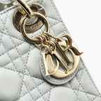 DIOR MINI LADY DIOR LAMBSKIN LIGHT BLUE LGHW