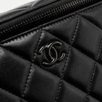 CHANEL LONG VANITY CASE LAMBSKIN SO BLACK (MICROCHIP)