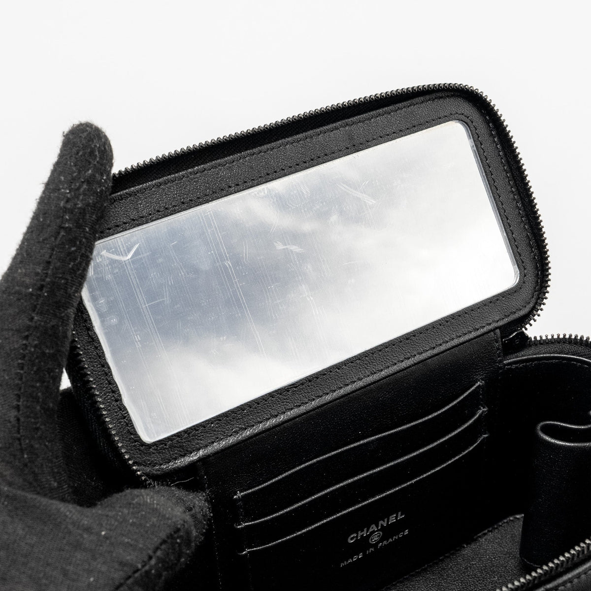 CHANEL LONG VANITY CASE LAMBSKIN SO BLACK (MICROCHIP)