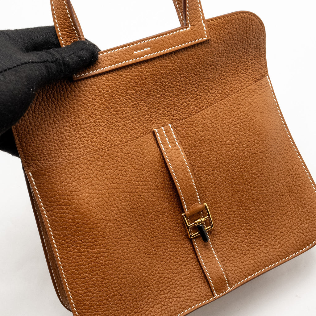 Hermes Halzan 25 Clemence Gold GHW
