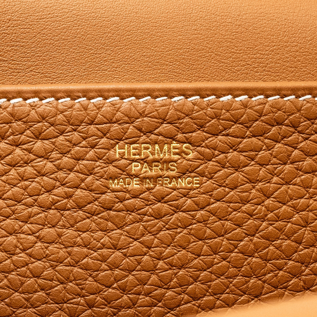 Hermes Halzan 25 Clemence Gold GHW