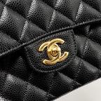 CHANEL SMALL CLASSIC DOUBLE FLAP BAG CAVIAR BLACK GHW