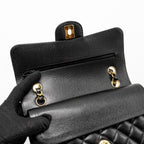 CHANEL SMALL CLASSIC DOUBLE FLAP BAG CAVIAR BLACK GHW