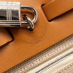 HERMES HERBAG 31 ZIP BAG TOILE CRISS VIKING/VACHE HUNTER LEATHER ECRU-BEIGE-NATURE/NATURE SHW