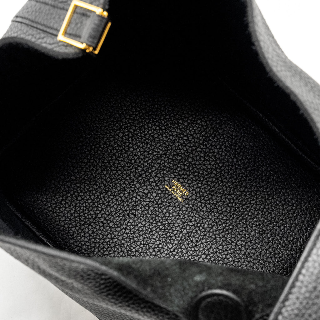 HERMES PICOTIN 22 LOCK BAG CLEMENCE BLACK GHW