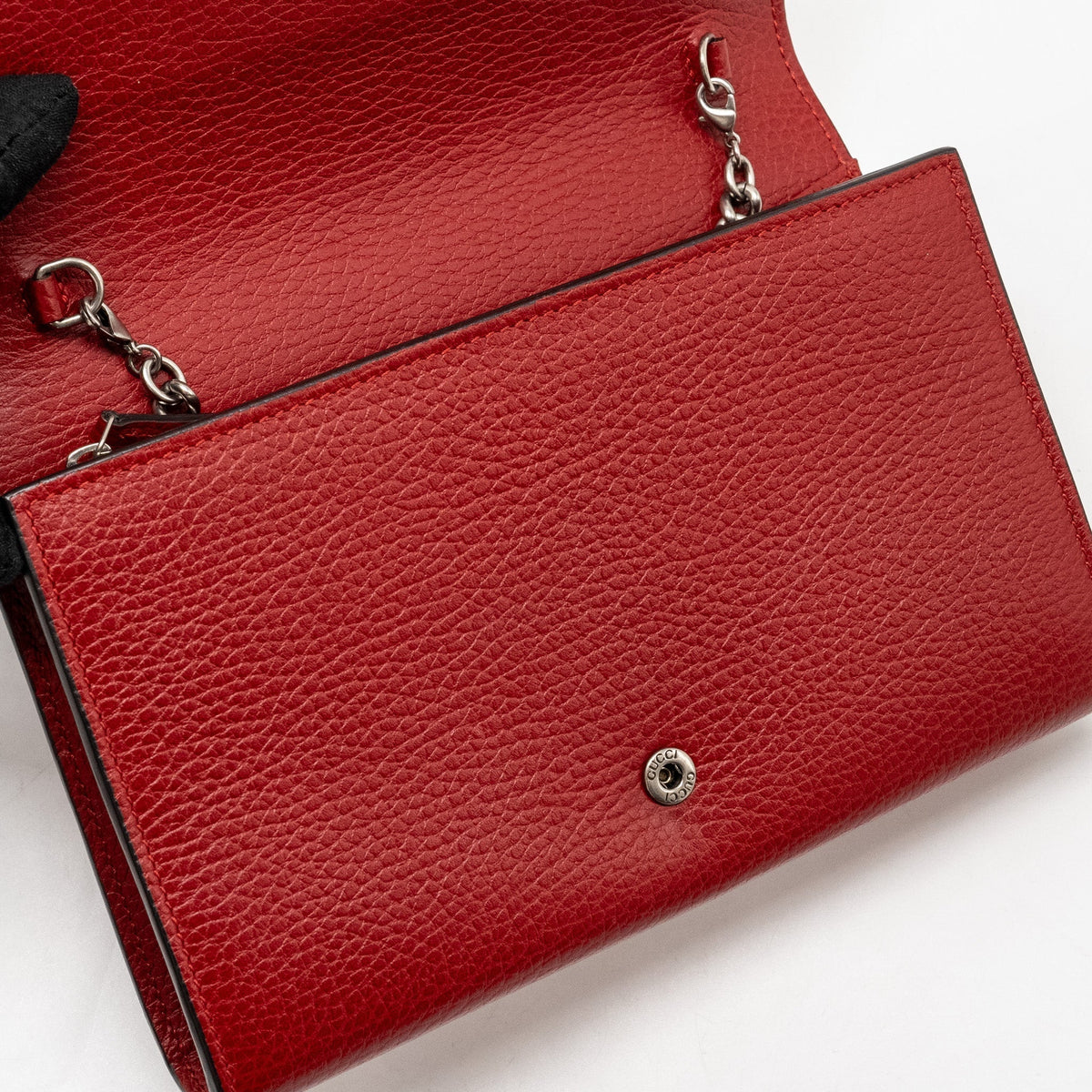 GUCCI DIONYSUS WALLET ON CHAIN CALFSKIN RED MULTICOLOUR HARDWARE