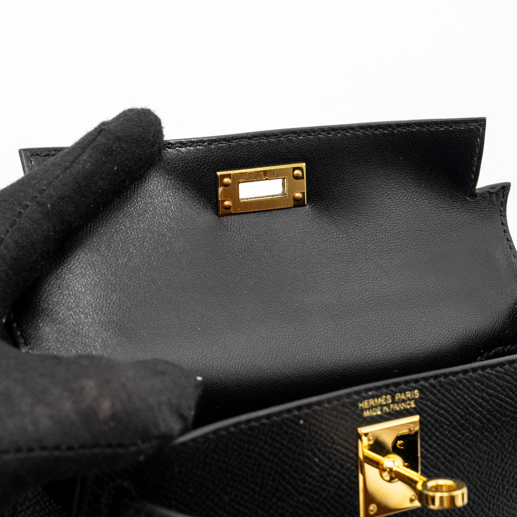 Hermes Mini Kelly II Epsom Black GHW