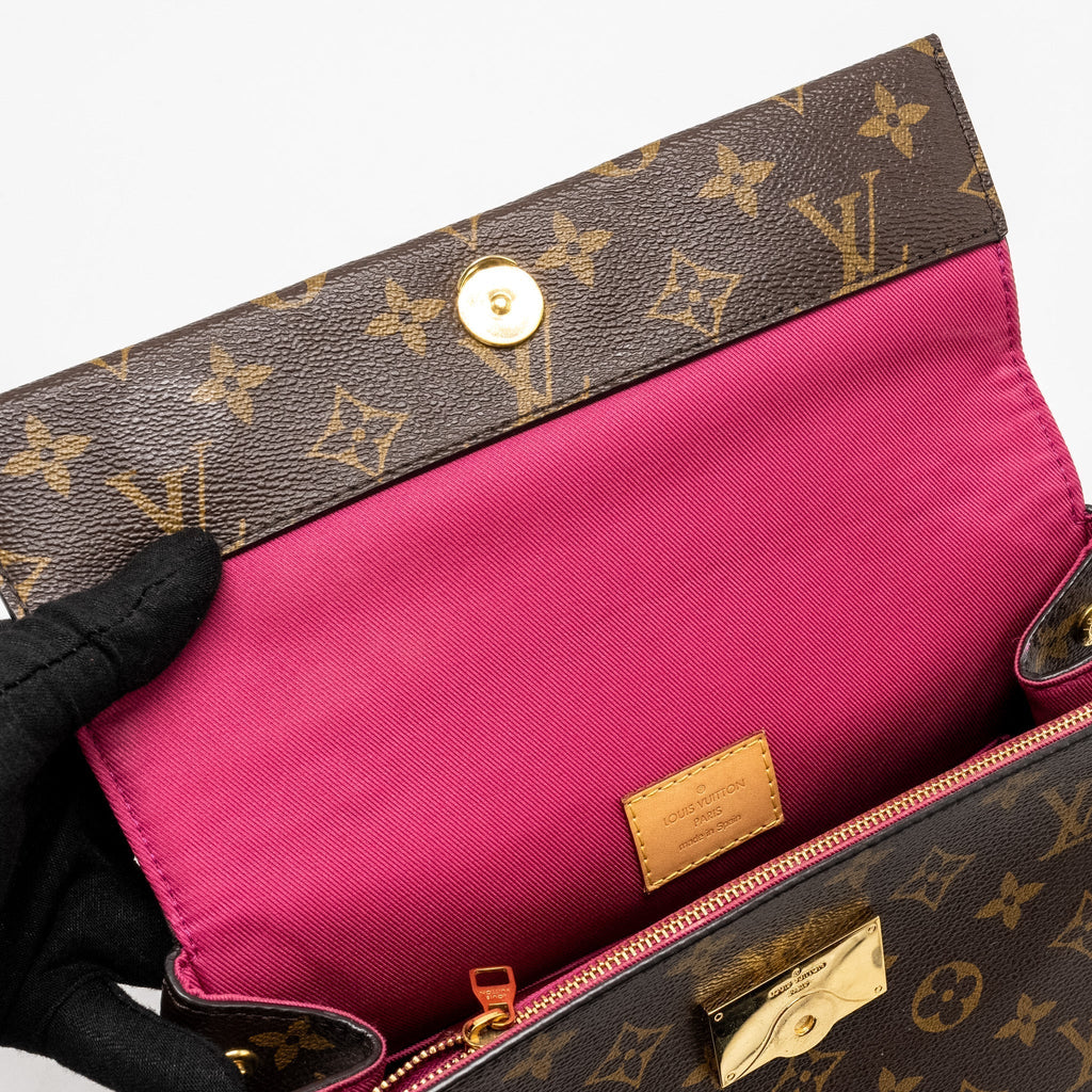 LOUIS VUITTON CLUNY BB MONOGRAM CANVAS WITH PINK STRAP GHW