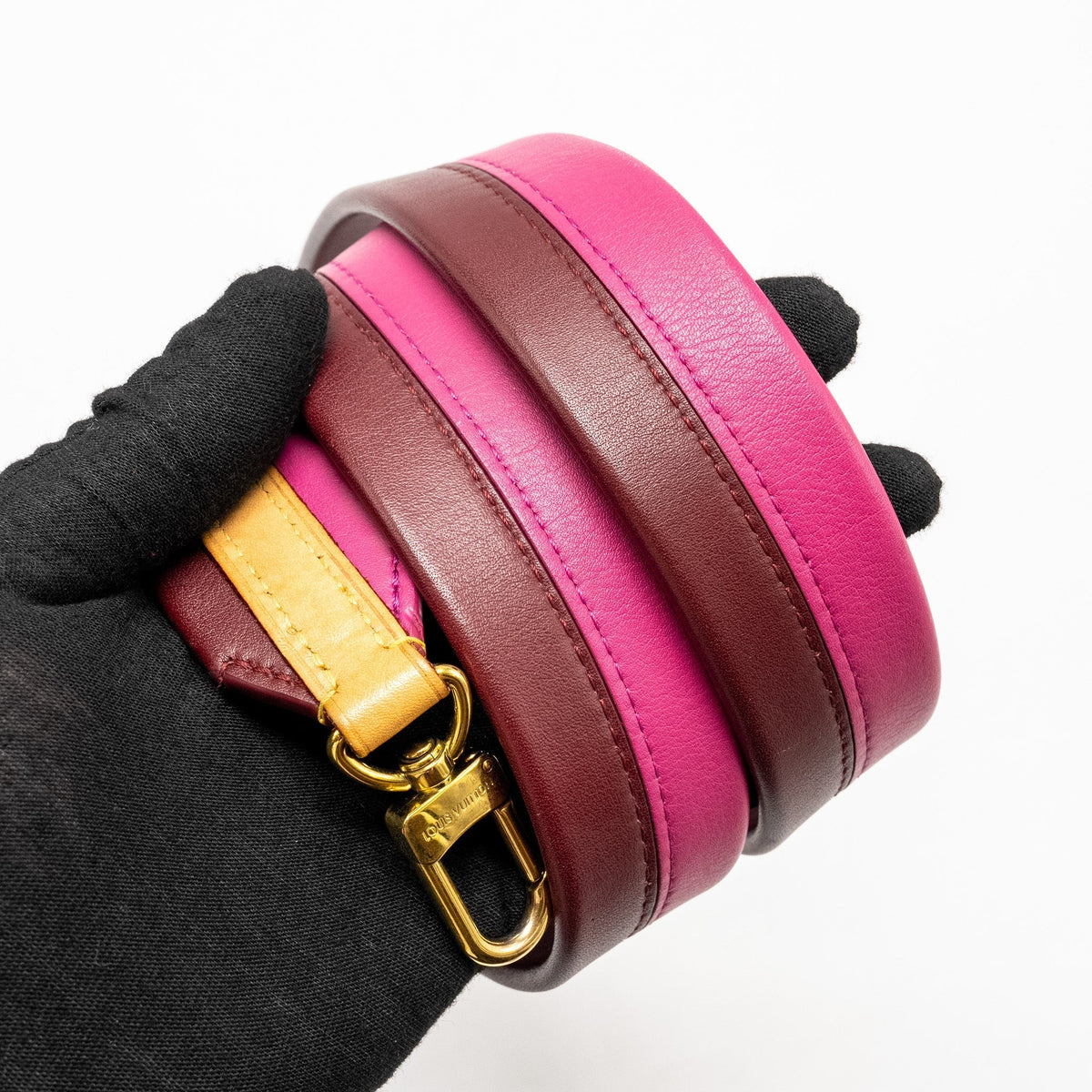 LOUIS VUITTON CLUNY BB MONOGRAM CANVAS WITH PINK STRAP GHW