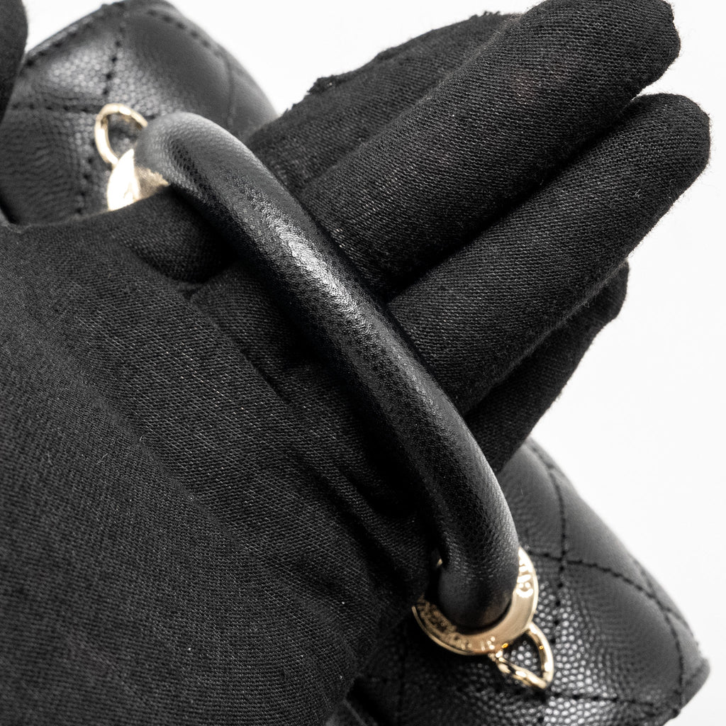 CHANEL MINI COCOHANDLE CAVIAR BLACK LGHW (MICROCHIP)