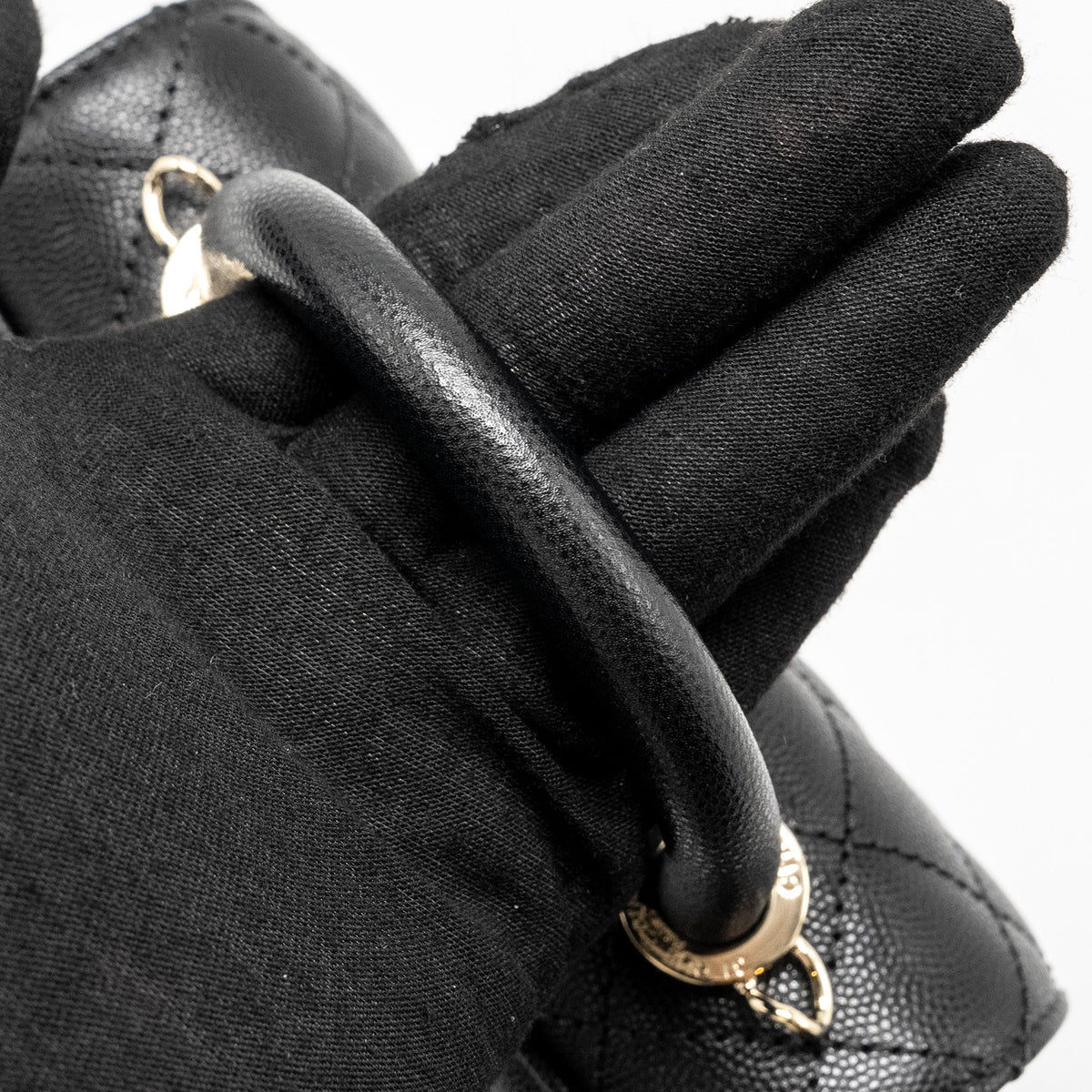 CHANEL MINI COCOHANDLE CAVIAR BLACK LGHW (MICROCHIP)