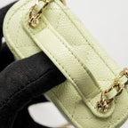 CHANEL MINI VERTICAL VANITY WITH CHAIN CAVIAR LIGHT GREEN LGHW