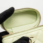 CHANEL MINI VERTICAL VANITY WITH CHAIN CAVIAR LIGHT GREEN LGHW