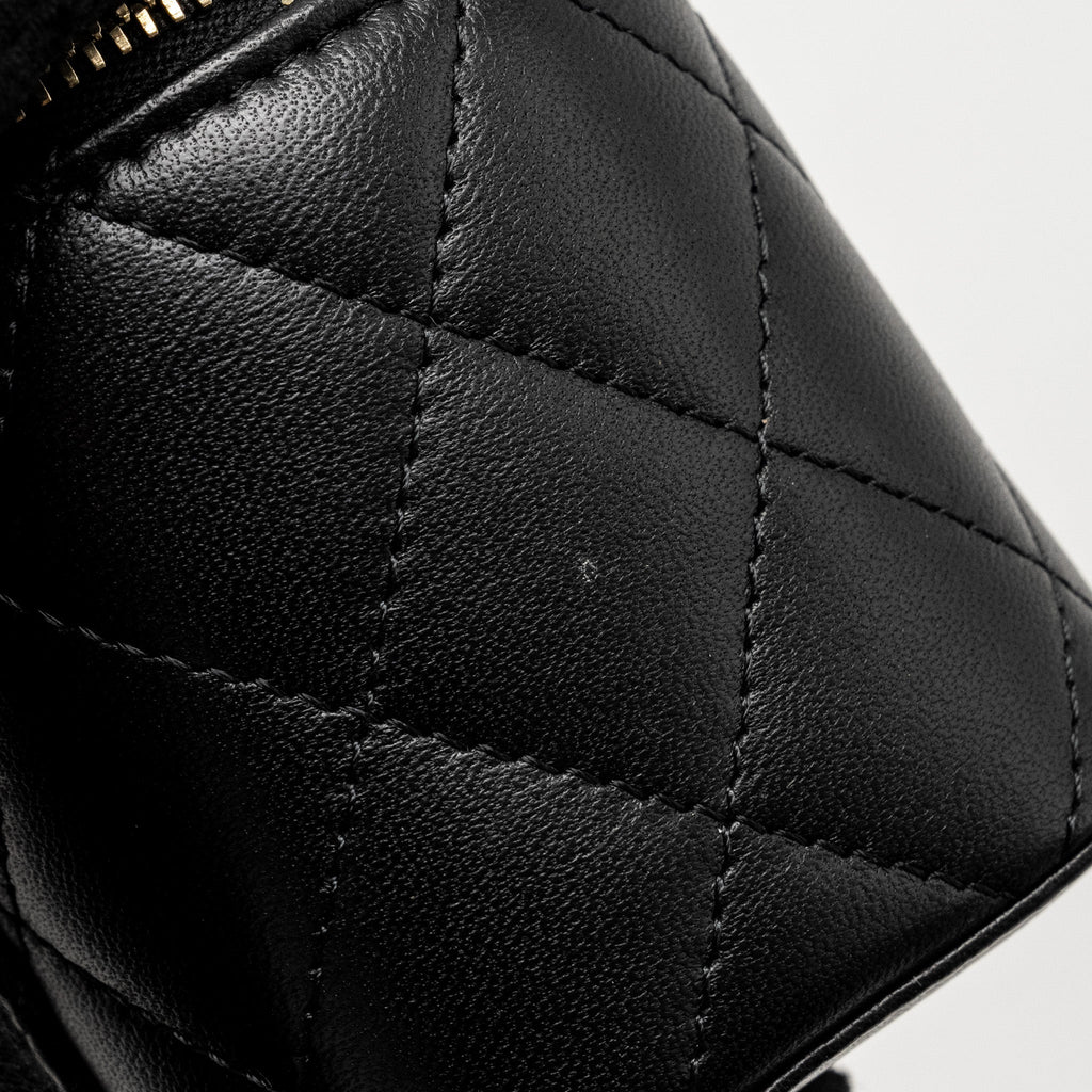 CHANEL PEARL CRUSH MINI VANITY CASE LAMBSKIN BLACK GHW