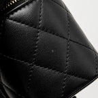 CHANEL PEARL CRUSH MINI VANITY CASE LAMBSKIN BLACK GHW