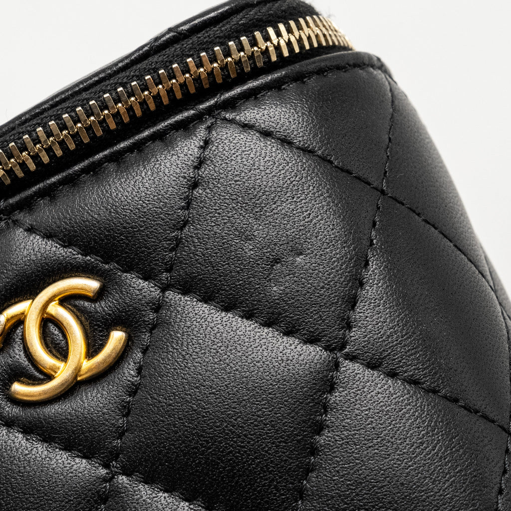 CHANEL PEARL CRUSH MINI VANITY CASE LAMBSKIN BLACK GHW