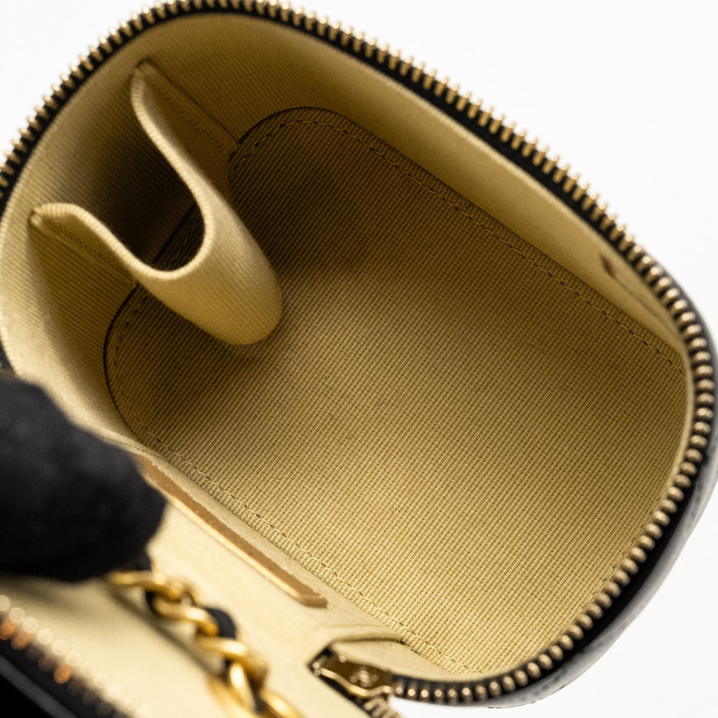 CHANEL PEARL CRUSH MINI VANITY CASE LAMBSKIN BLACK GHW