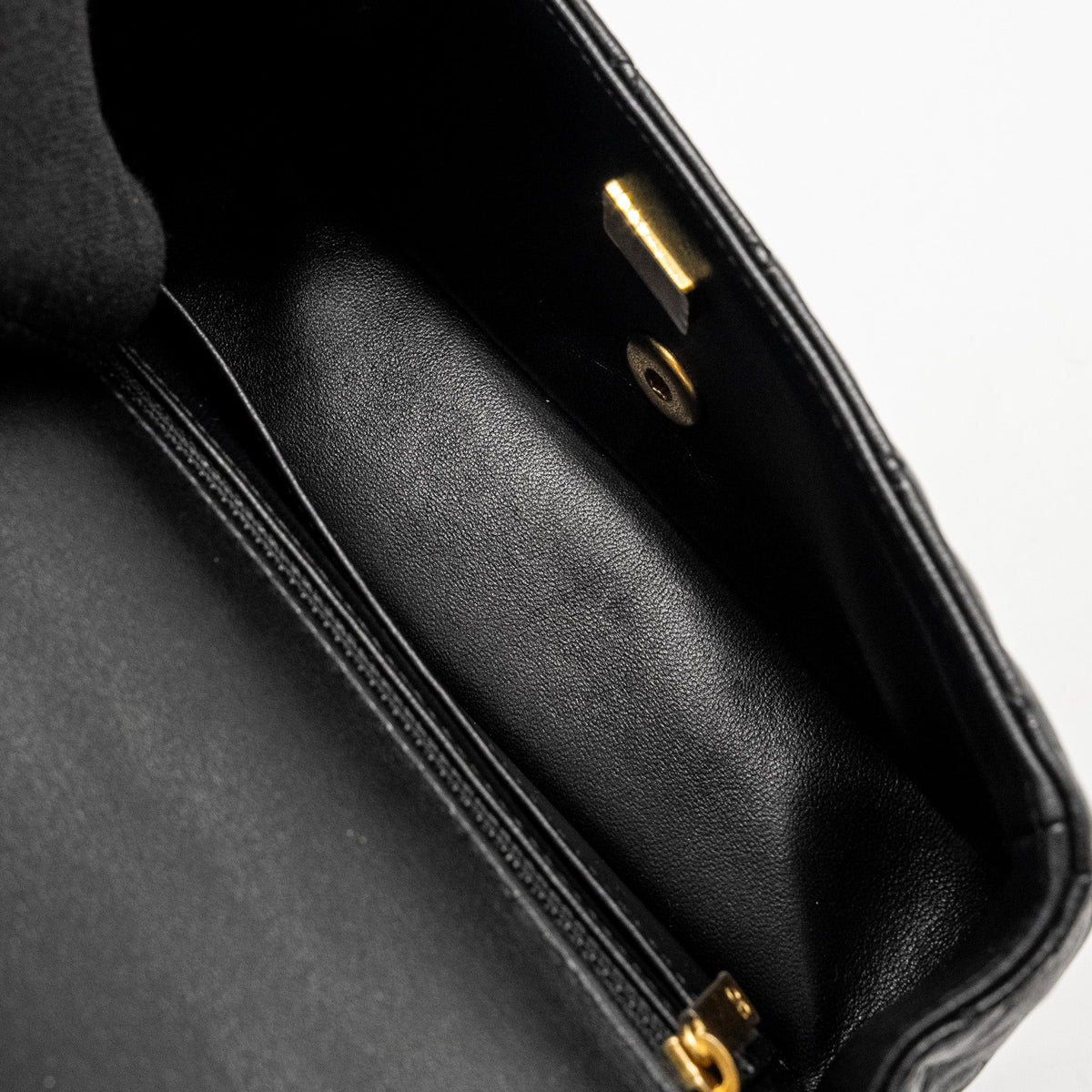 CHANEL DETAILED TOP HANDLE FLAP BAG LAMBSKIN BLACK GHW (MICROCHIP)