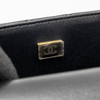 CHANEL DETAILED TOP HANDLE FLAP BAG LAMBSKIN BLACK GHW (MICROCHIP)