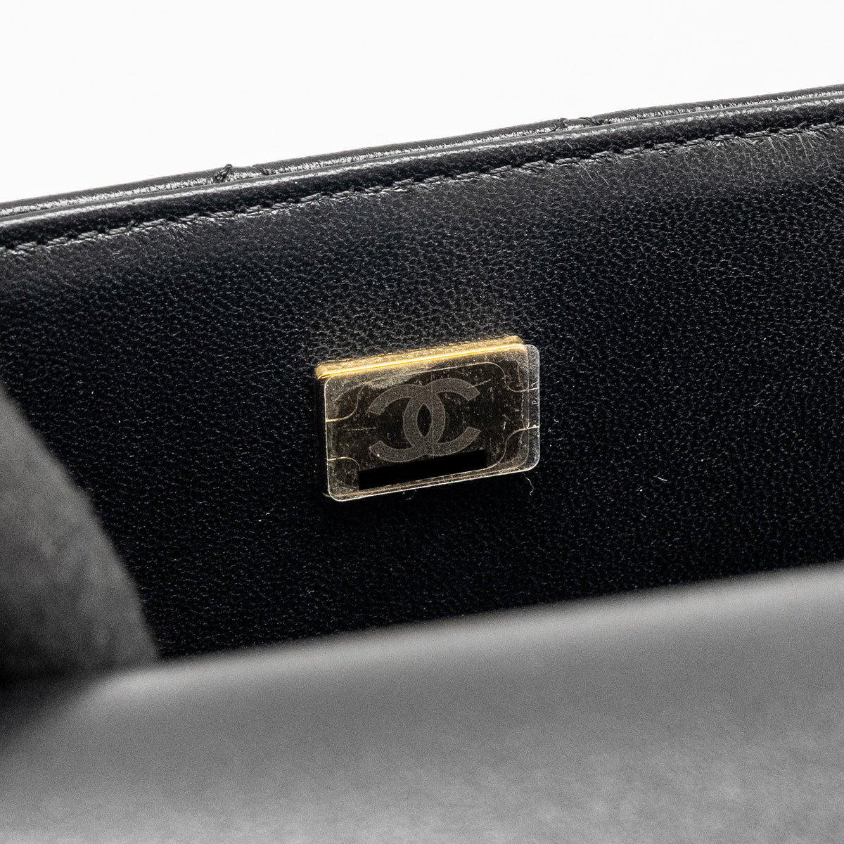 CHANEL DETAILED TOP HANDLE FLAP BAG LAMBSKIN BLACK GHW (MICROCHIP)
