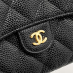 CHANEL CLASSIC FLAP LONG WALLET CAVIAR BLACK GHW