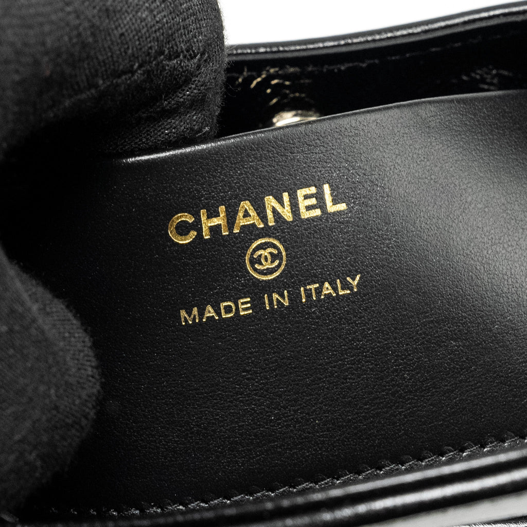 CHANEL MINI 31 CLUTCH WITH CHAIN SHINY LAMBSKIN BLACK LGHW (MICROCHIP)