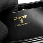 CHANEL MINI 31 CLUTCH WITH CHAIN SHINY LAMBSKIN BLACK LGHW (MICROCHIP)