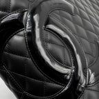 CHANEL CAMBON LIGNE TOTE BAG CALFSKIN BLACK SHW