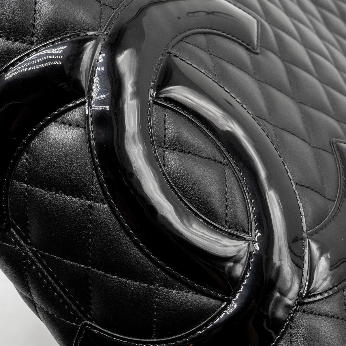 CHANEL CAMBON LIGNE TOTE BAG CALFSKIN BLACK SHW