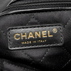 CHANEL MEDIUM 22 BAG GOLD LETTER SHINY CALFSKIN BLACK GHW (MICROCHIP)