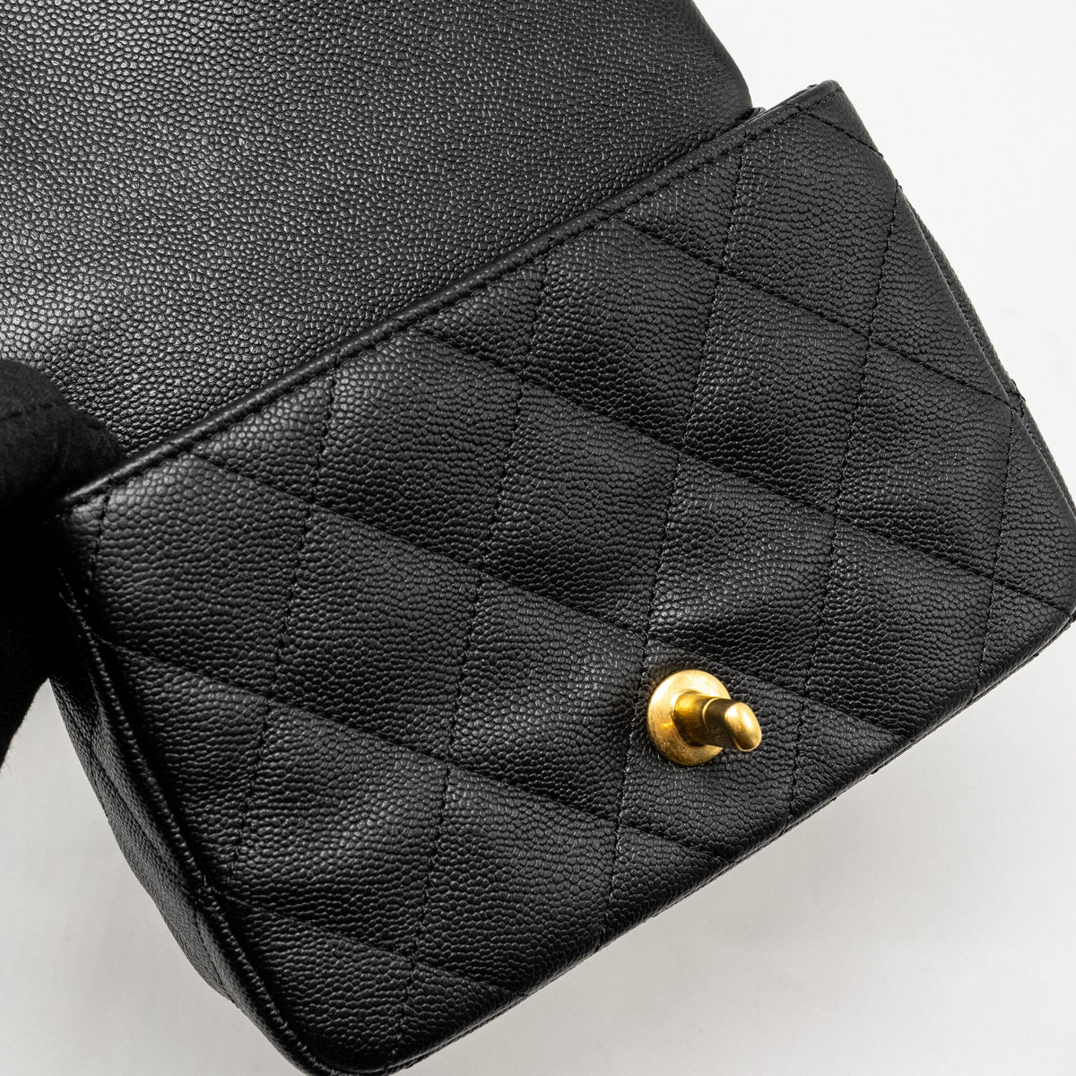 CHANEL COCO LOVE FLAP BAG WITH ADJUSTABLE CHAIN CAVIAR BLACK GHW (MICROCHIP)