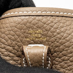 HERMES Mini Evelyne Clemence Etoupe / Blue Nuit GHW