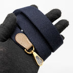 HERMES Mini Evelyne Clemence Etoupe / Blue Nuit GHW