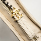 CHANEL SMALL CHEVRON GABRIELLE HOBO BAG CALFSKIN WHITE MULTICOLOUR HARDWARE