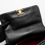 CHANEL LARGE 19 BAG GOATSKIN BLACK MULTICOLOUR HARDWARE