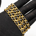 CHANEL LETTER LOGO TOP HANDLE WALLET ON CHAIN LAMBSKIN BLACK GHW (MICROCHIP)