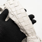 BOTTEGA VENETA MINI JODIE LAMBSKIN WHITE GHW